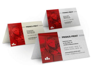 Cartes de visite pliables sur matériaux nobles 
